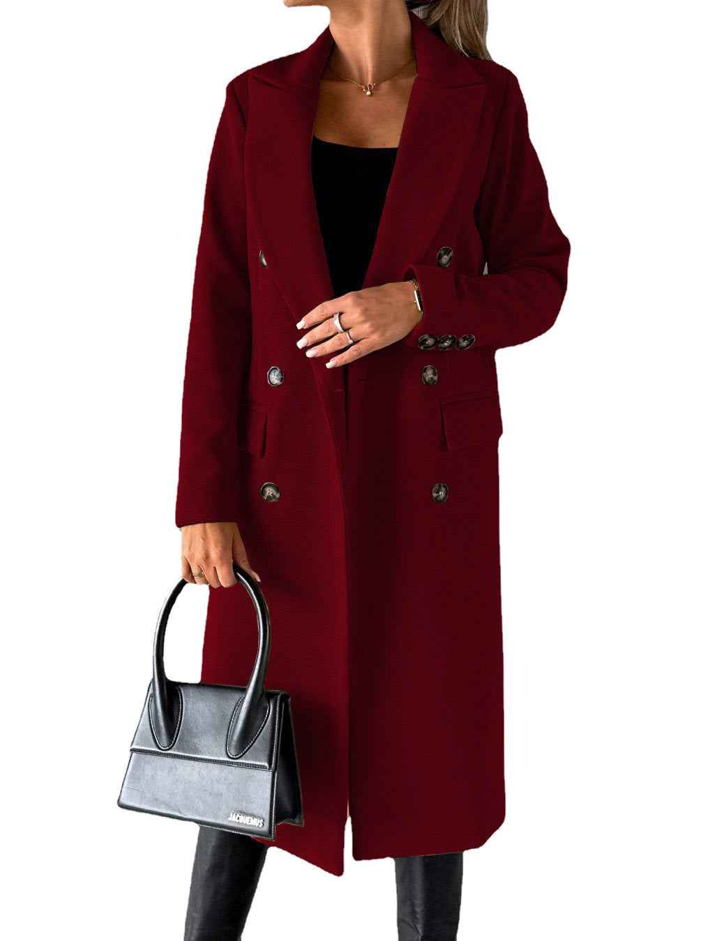 Manteau long à double boutonnage , coupe élégante