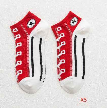 Chaussettes sneakers respirantes en coton peigné