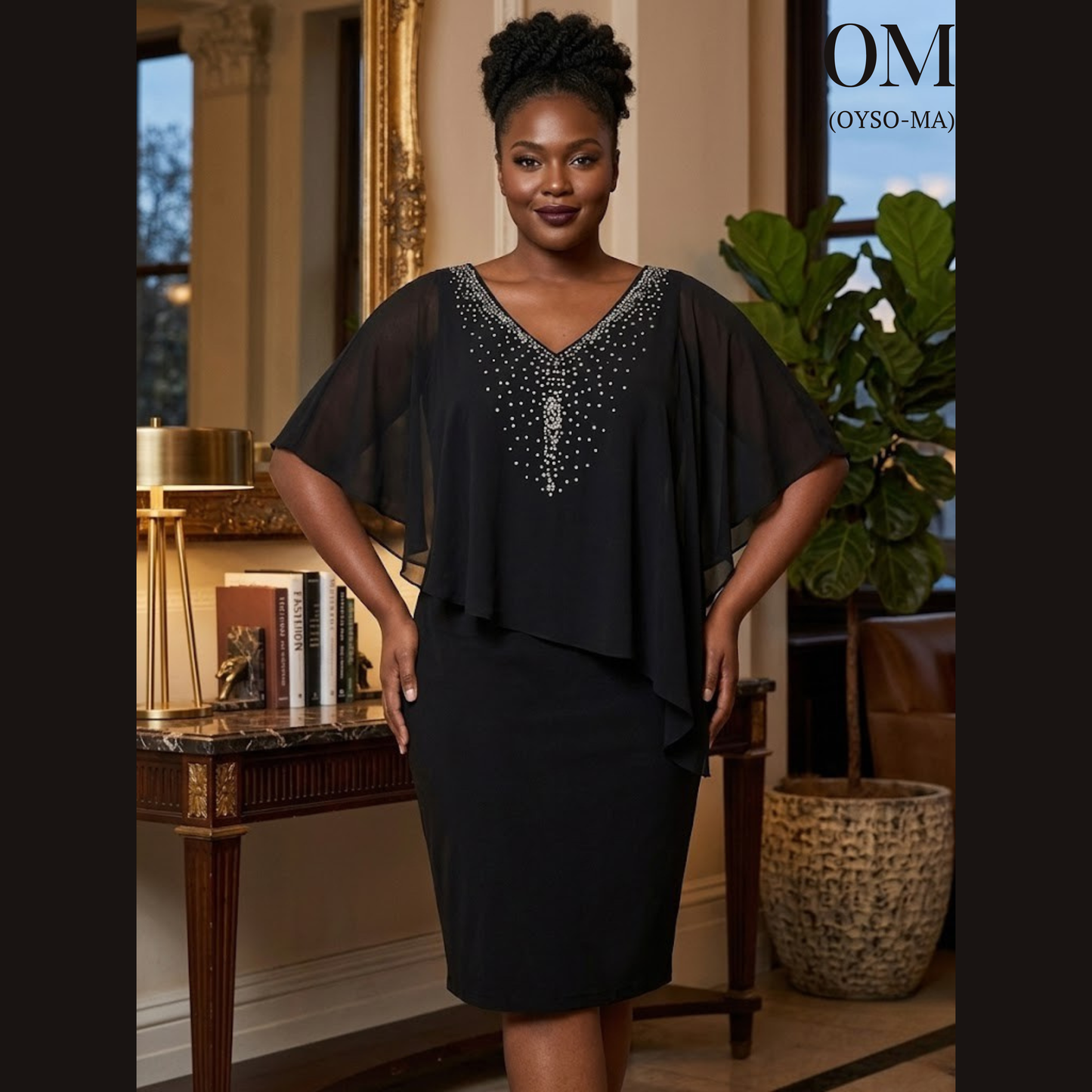 Robe avec manches mi-longues irrégulières