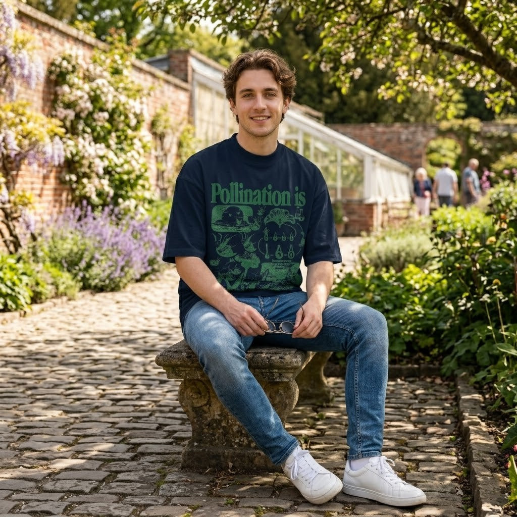 T-shirt col montant écologique unisexe-Pollination is Party Time-