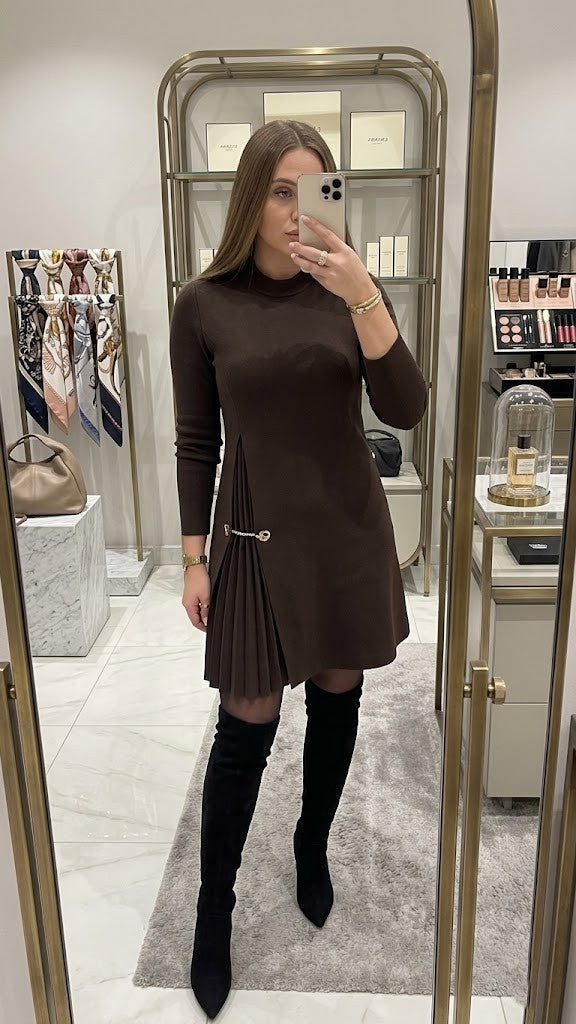 Robe à manches longues patchwork élégante pour femmes