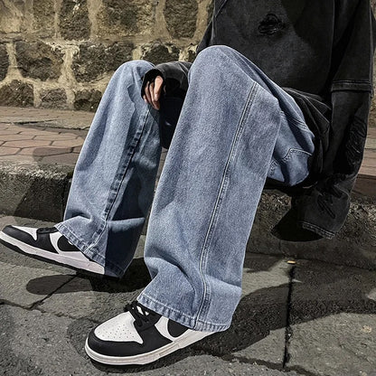 Jean droit ample pour hommes de style Tendance