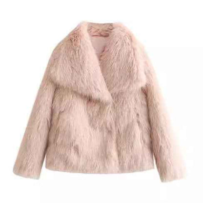 Veste d'hiver en peluche , décontracté à manches longues pour femmes