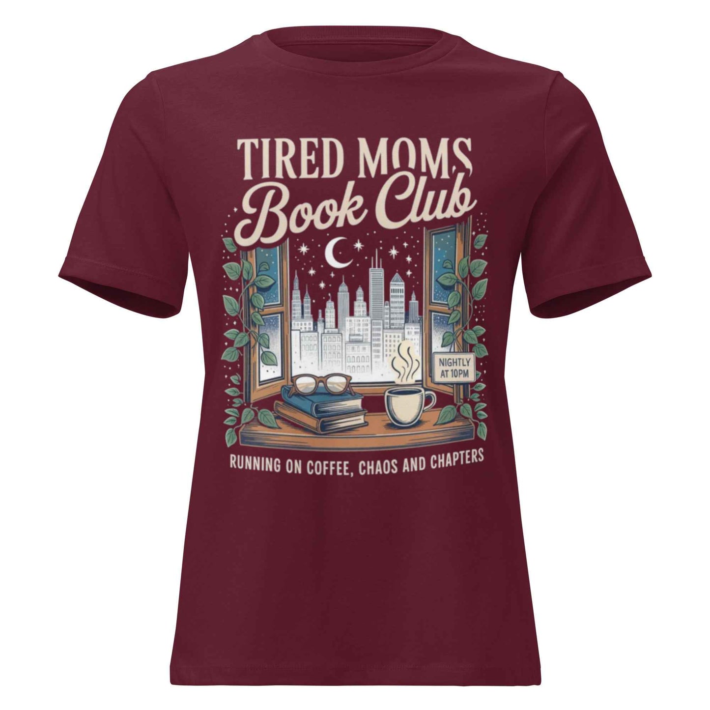 T-shirt Décontracté pour Femme -Tired Moms Book Club-