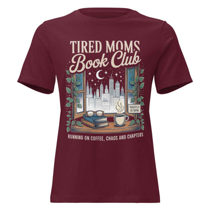 T-shirt Décontracté pour Femme -Tired Moms Book Club-