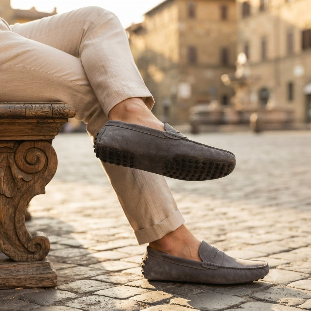 Mocassins Décontractés en Cuir Véritable pour Hommes