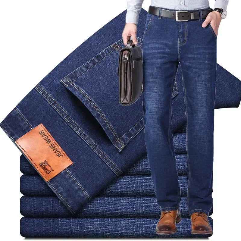 Pantalon Jeans en Conton droits et amples