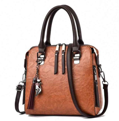 Sac à main vintage femme en cuir PU avec pampilles