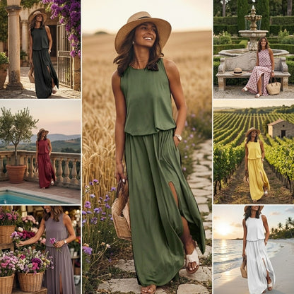 Robes pour femmes Mode Robe longue à fente latérale