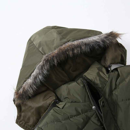 Veste rembourrée en coton chaud pour garçons avec grand col en fourrure