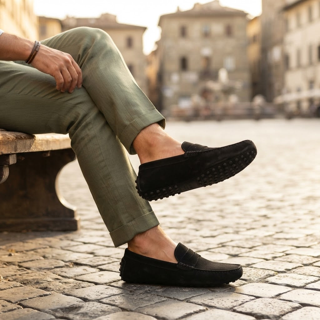 Mocassins Décontractés en Cuir Véritable pour Hommes