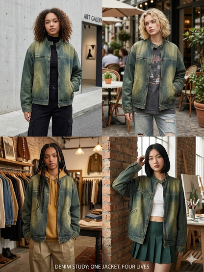 Veste en denim style rétro