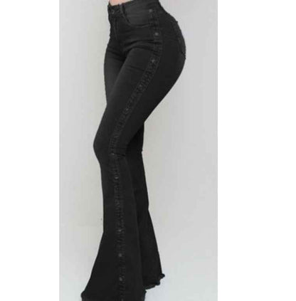 Pantalon en denim évasé et stretch
