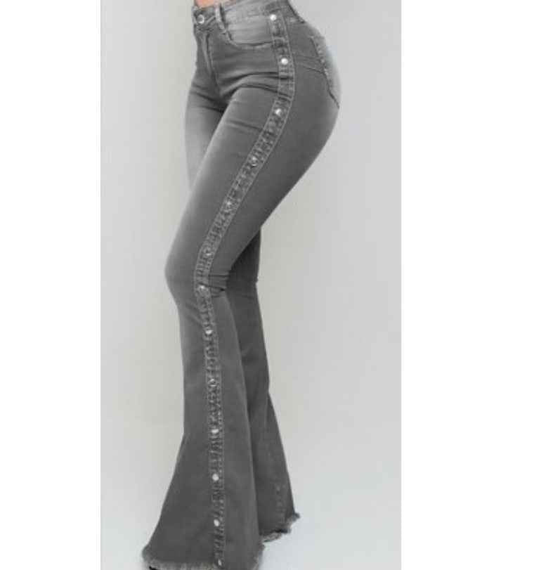 Pantalon en denim évasé et stretch