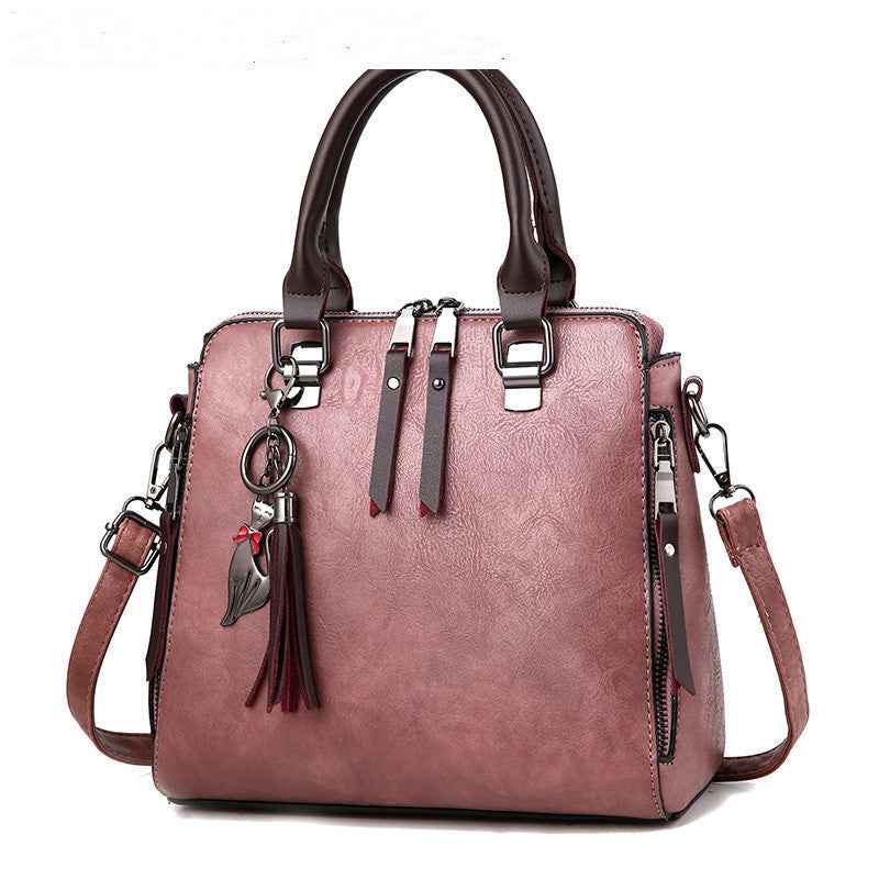 Sac à main vintage femme en cuir PU avec pampilles