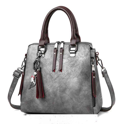 Sac à main vintage femme en cuir PU avec pampilles
