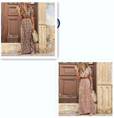 Robe à fleurs à col en V  pour femmes