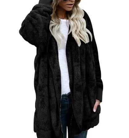 Manteau en coton chaud et pelucheux pour femme