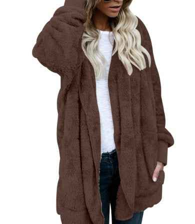 Manteau en coton chaud et pelucheux pour femme