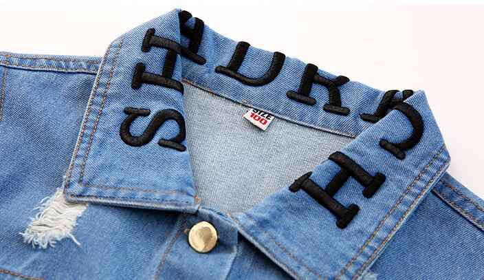 Trench-coat en denim simple pour filles à la mode