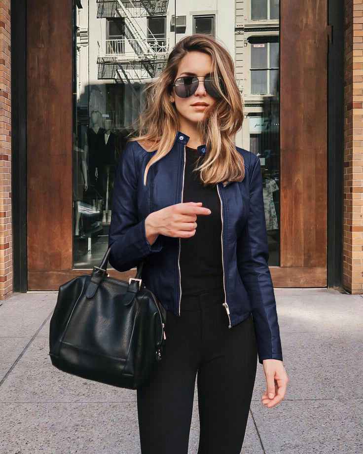 Veste de costume en cuir PU
