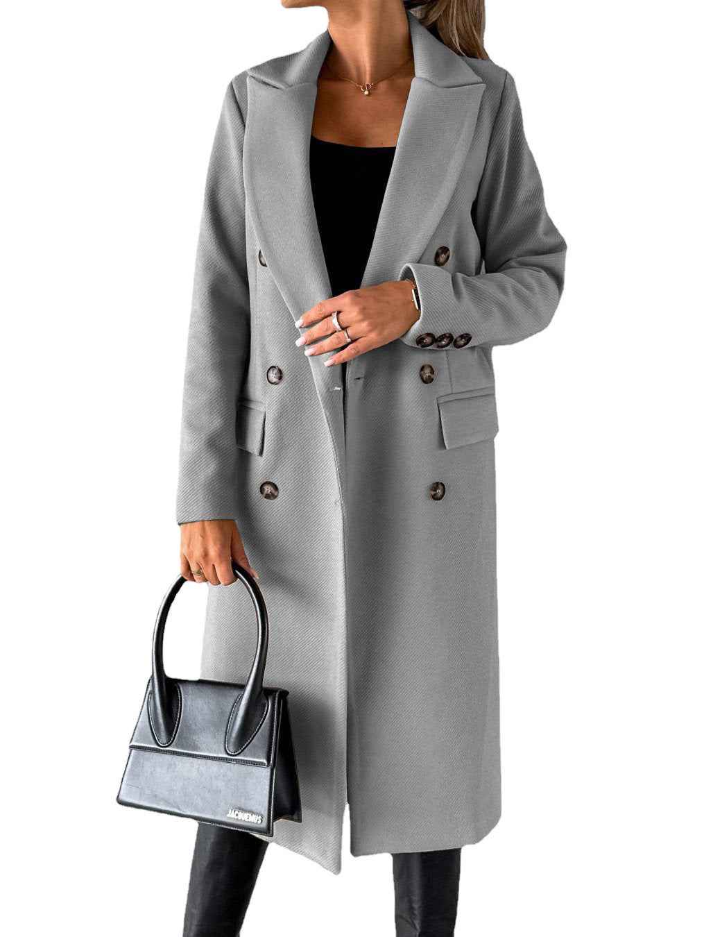 Manteau long à double boutonnage , coupe élégante