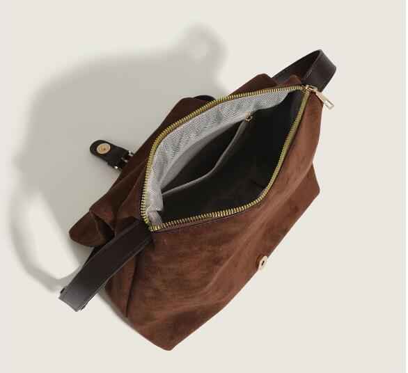 Sac Vintage en Daim à Épaule Unique et Sous le Bras Tout Usage Décontracté