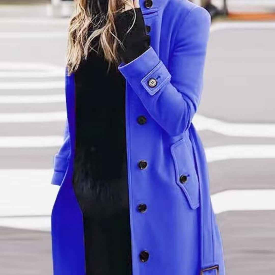 Manteau en laine ajusté à col montant