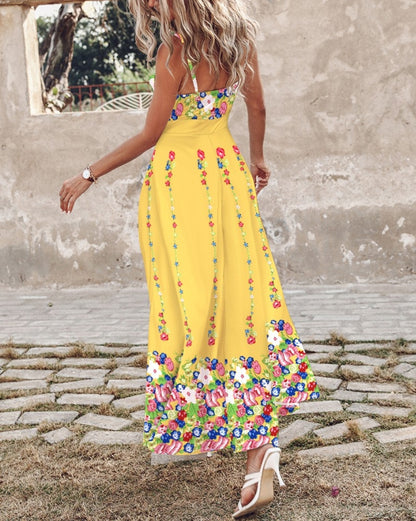 Floral strappy dress with laces