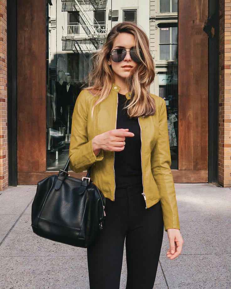 Veste de costume en cuir PU