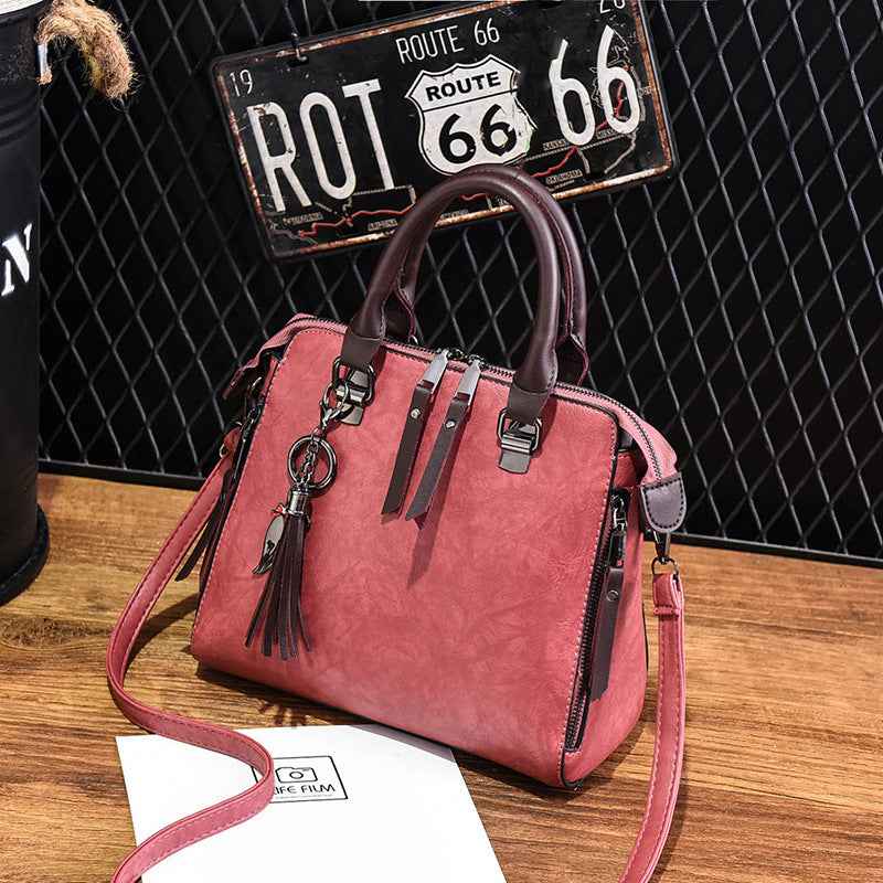 Sac à main vintage femme en cuir PU avec pampilles