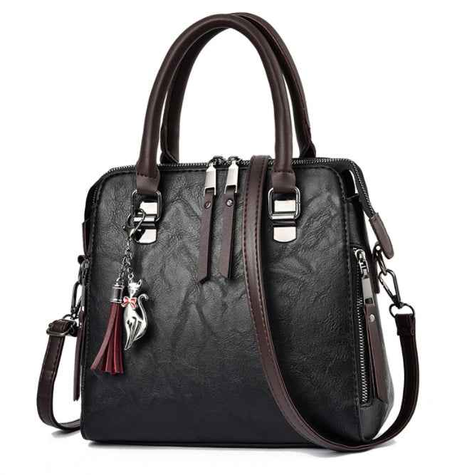Sac à main vintage femme en cuir PU avec pampilles