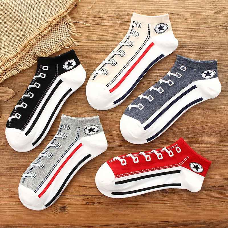 Chaussettes sneakers respirantes en coton peigné