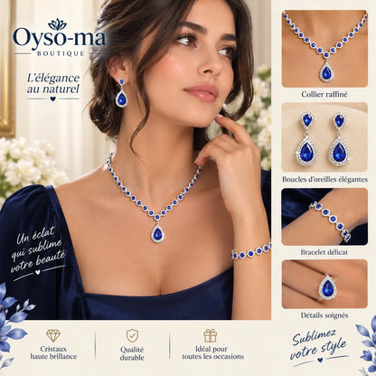 Ensemble Bijoux de trois pièces Collier assorti Boucles d'oreilles Bracelet