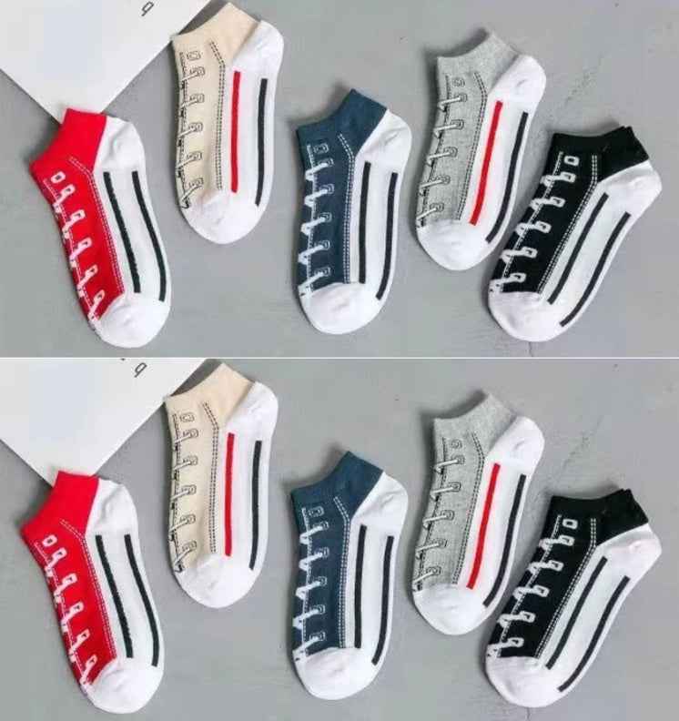 Chaussettes sneakers respirantes en coton peigné