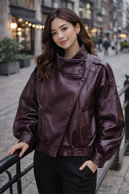 European Style Leather Coat Jacket, New Fashion