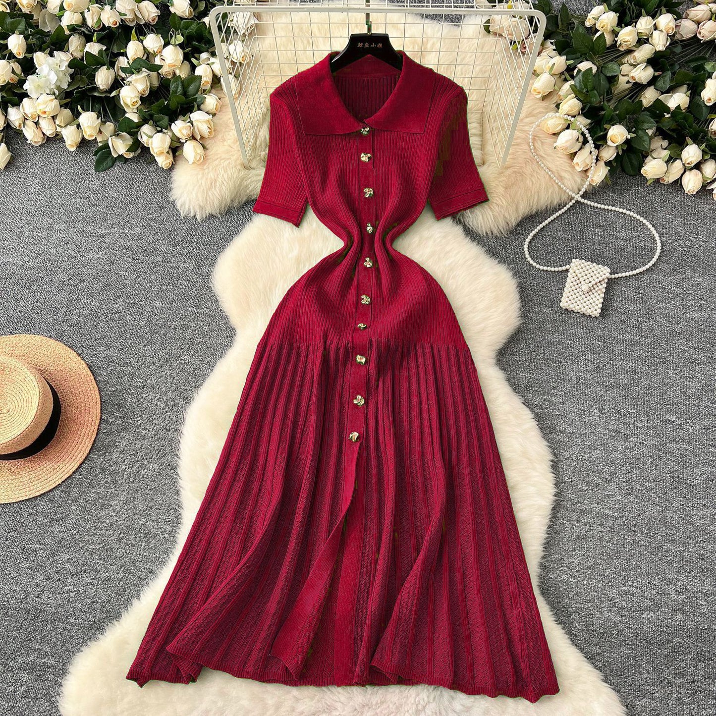 Women's knitted dress, French style