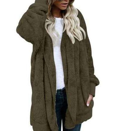 Manteau en coton chaud et pelucheux pour femme