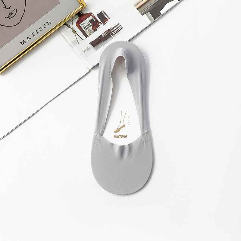 Chaussettes en soie glacée pour femmes , fond en coton fin