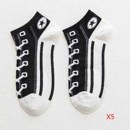 Chaussettes sneakers respirantes en coton peigné