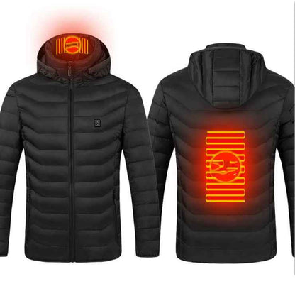 Veste d'hiver chauffante USB en coton électrique pour hommes , vêtement thermique