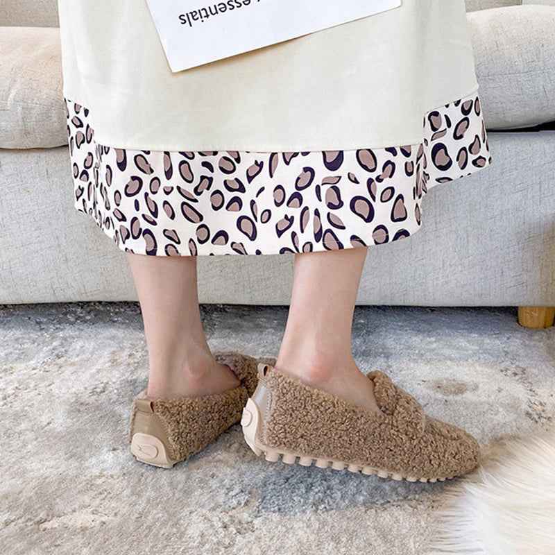 Mocassins Plates en Peluche d'Hiver , pour Femmes