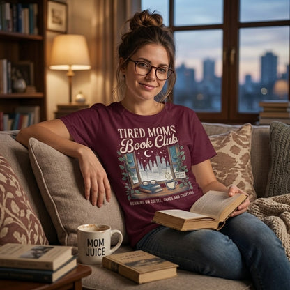 T-shirt Décontracté pour Femme -Tired Moms Book Club-