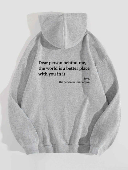 Sweat à capuche unisexe tendance avec citation imprimées