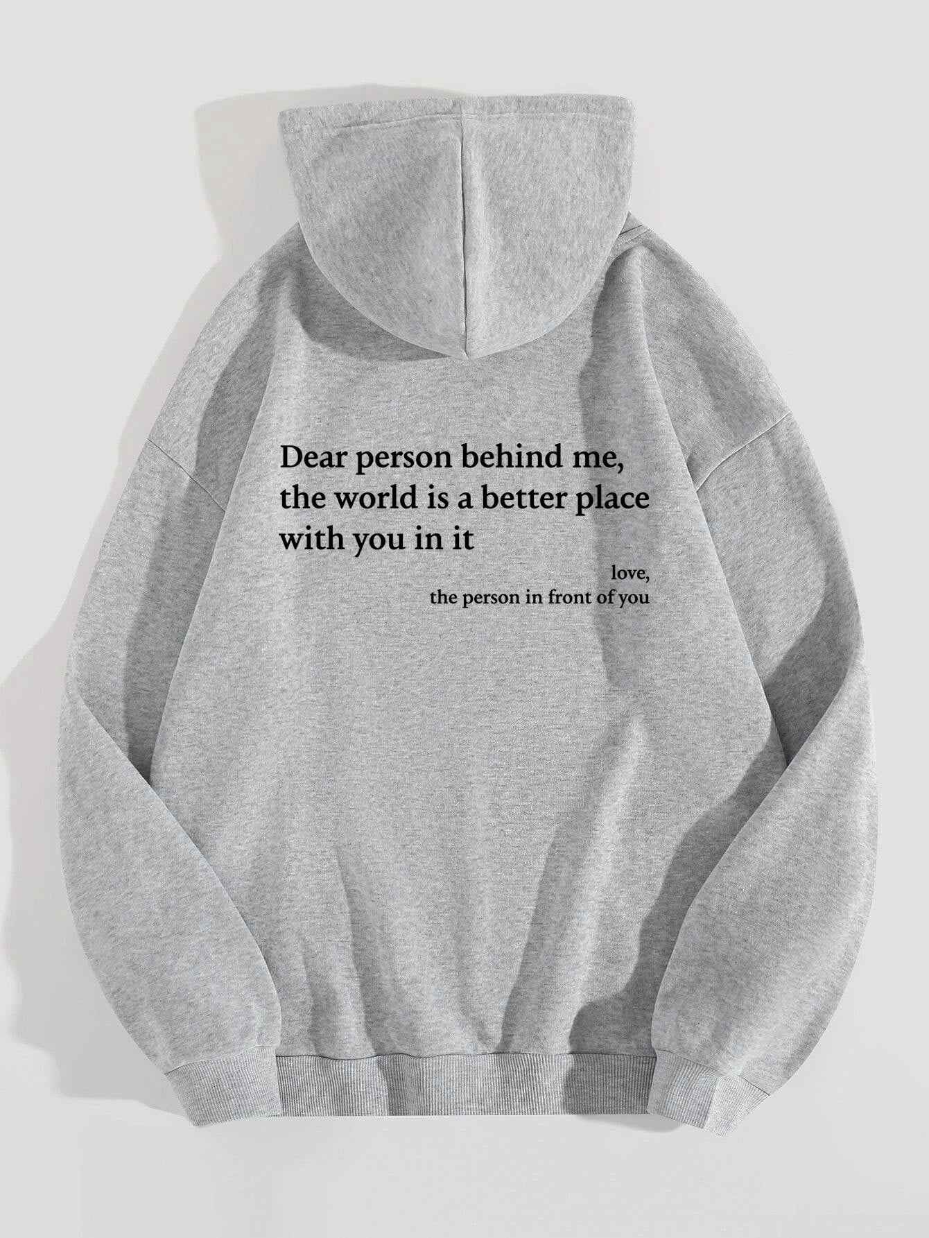 Sweat à capuche unisexe tendance avec citation imprimées