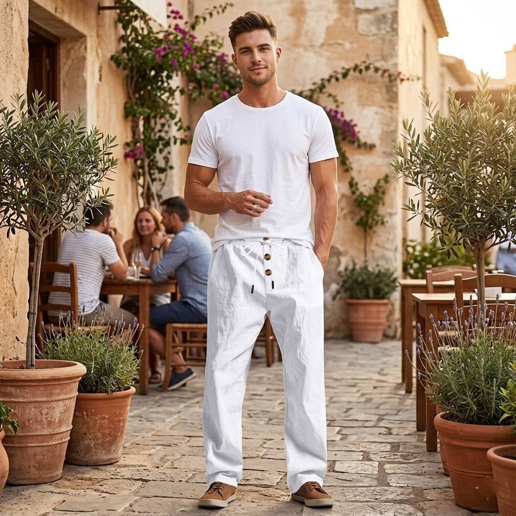 Pantalon homme respirant coupe ample décontractée