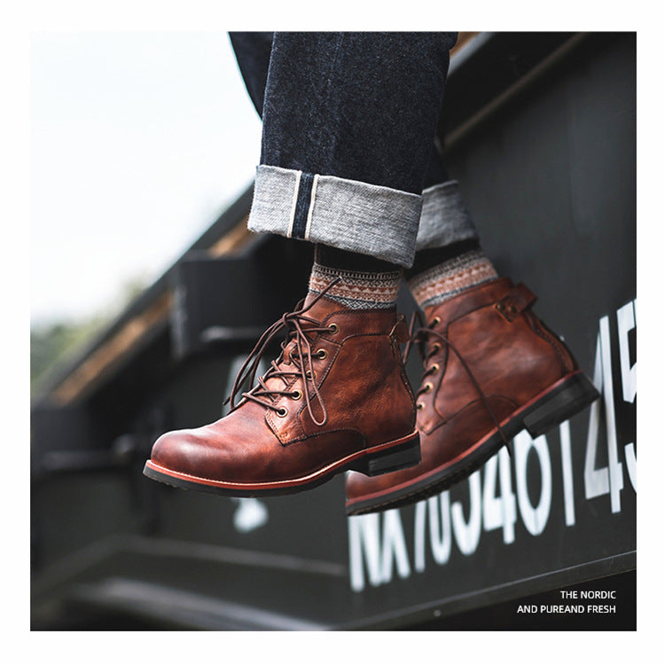 Bottes Cuir Vintage pour hommes
