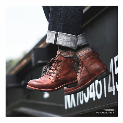 Bottes Cuir Vintage pour hommes