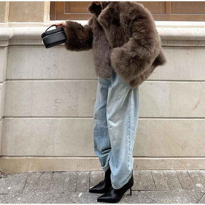 Manteau en fourrure douce et confortable