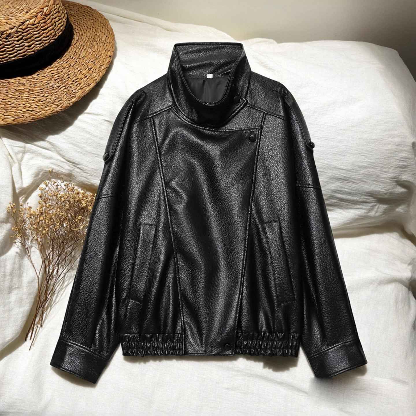 Veste Manteau en Cuir Style Européen , Nouvelle Mode